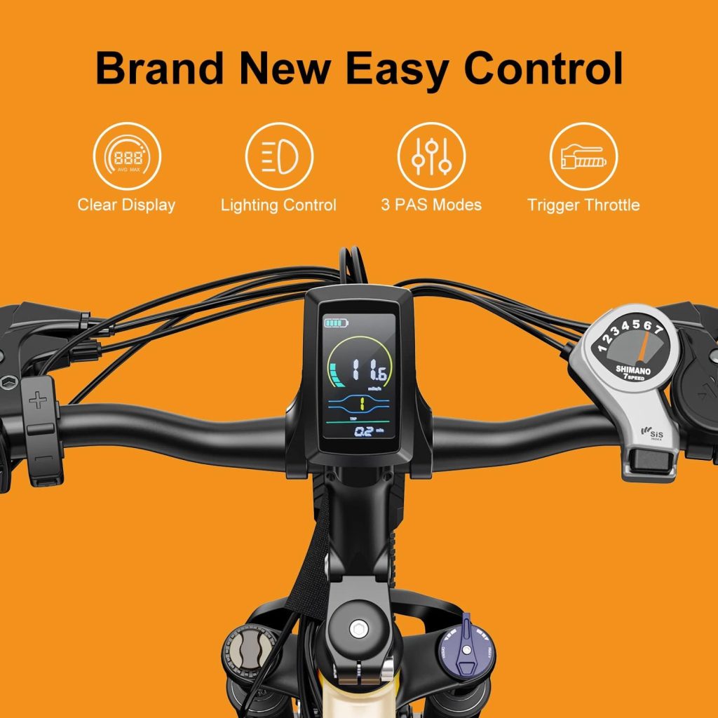 Jasion EB5 Electric Bike for Adults with 360Wh Removable Battery, 40Miles 20MPH Commuting Electric Mountain Bike with 350W Brushless Motor, 7 Speed Gear, 26 Tires and Front Fork Suspension Jasion EB5 Electric Bike for Adults with 360Wh Removable Battery, 40Miles 20MPH Commuting Electric Mountain Bike with 350W Brushless Motor, 7 Speed Gear, 26 Tires and Front Fork Suspension