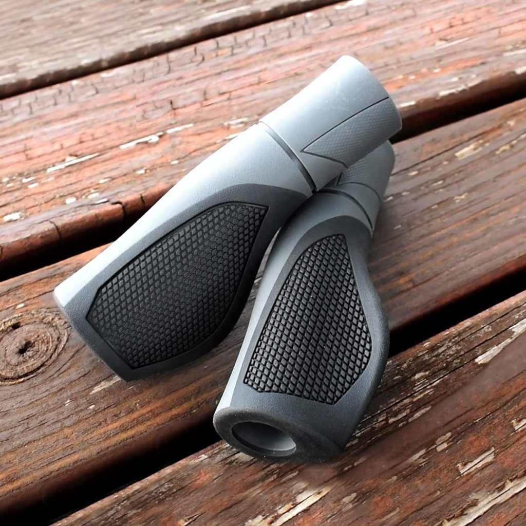 MARQUE Ergo Bike Handlebar Grips – Non-Slip Bike Handle Grip with Ergonomic Comfort Design for Bicycle Flat Handle Bar – Fit Mountain Bike, E-Bike, Hybrid, City Commuter Bikes, Scooter
